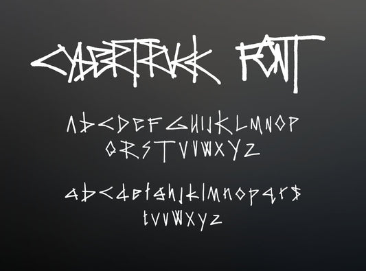 Cybertruck Spraypaint Font | Cyberpunk Style | OTF, TTF, SVG Formats